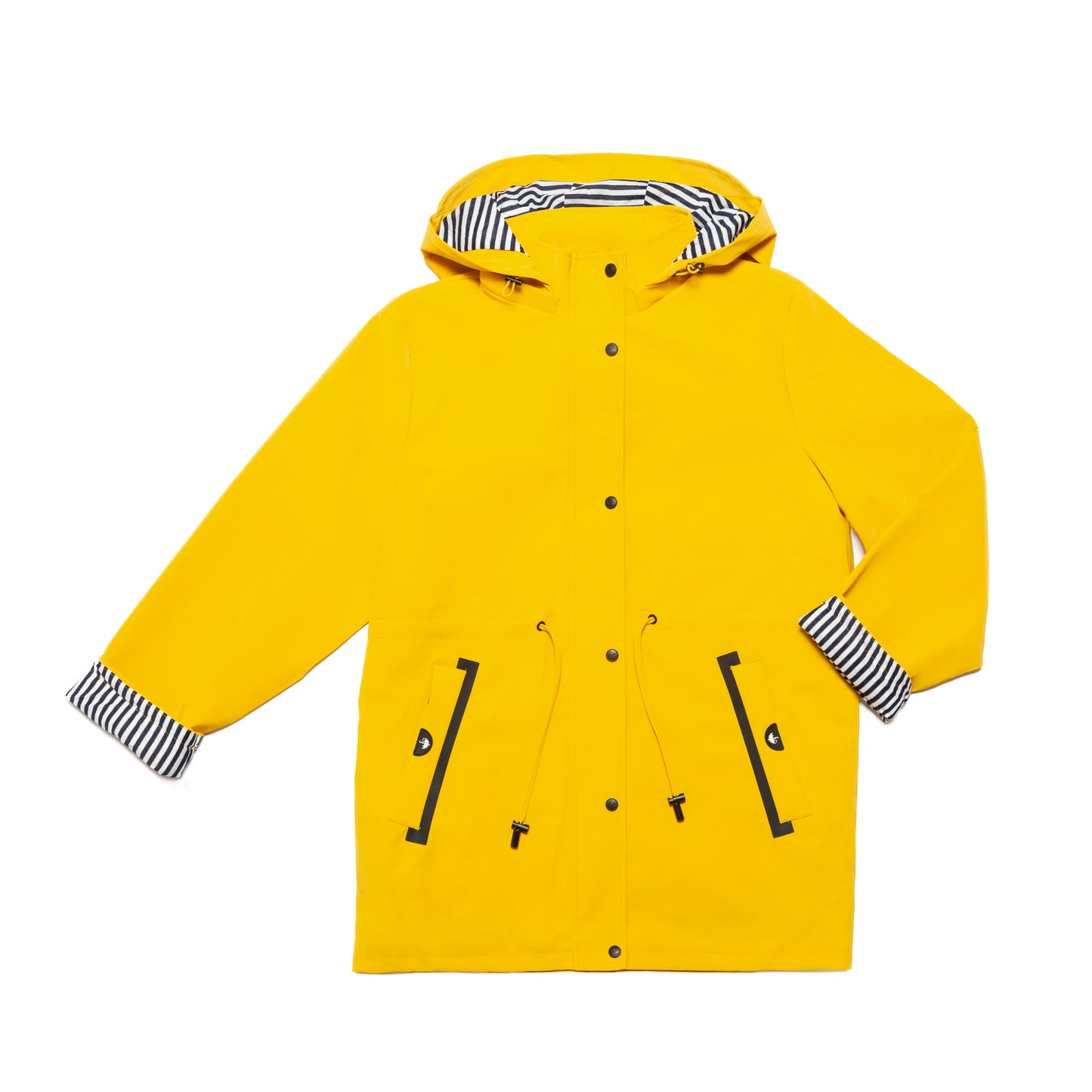 "Veste Imperméable Femme Jaune – Coupe Ajustée et Protection Contre la Pluie"
